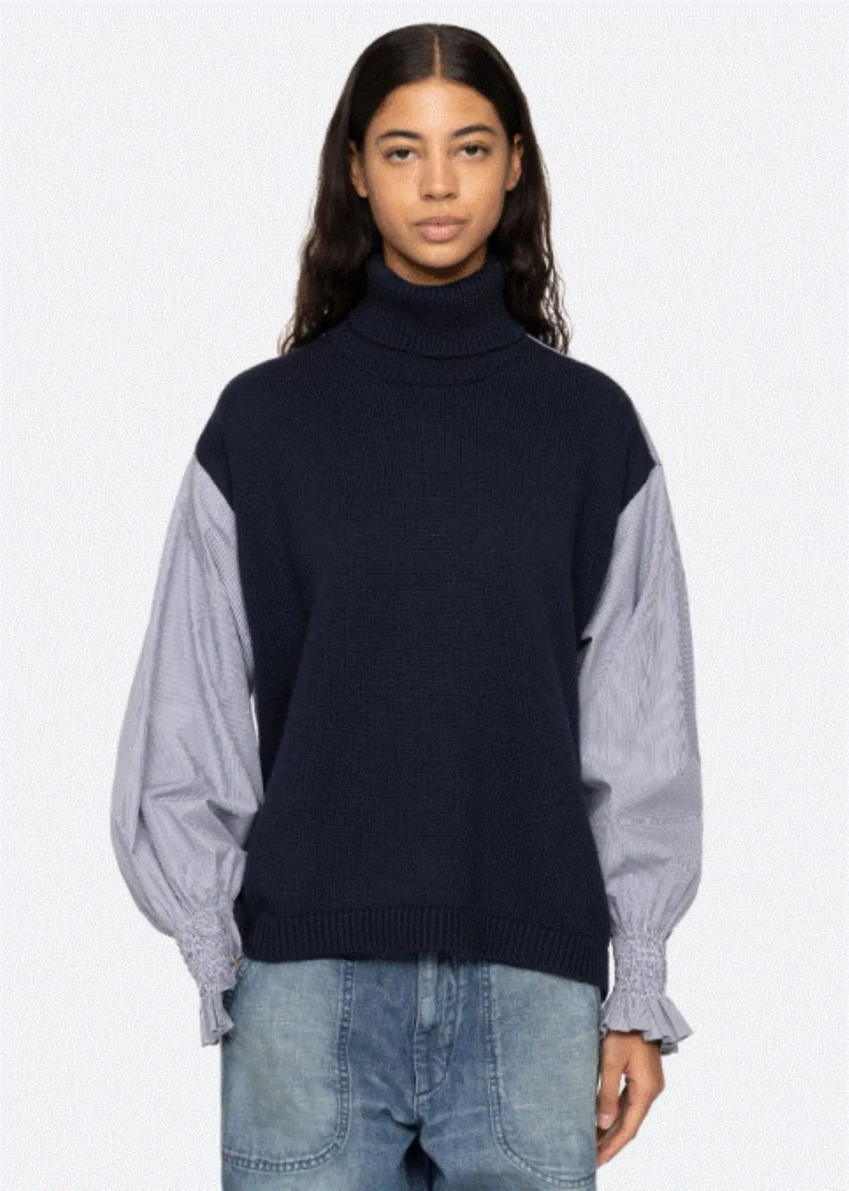 Devana Turtleneck Sweater - Navy