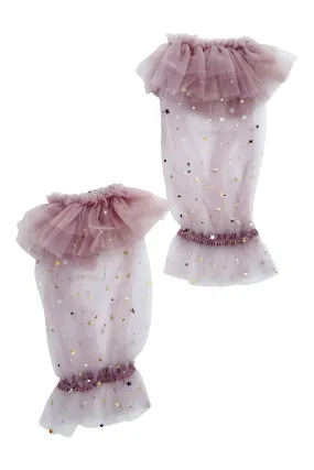 DOLLY STARS & MOON   'RUFFLE YOUR LIMBS' GLOVES/ LEGGINGS dusty violet