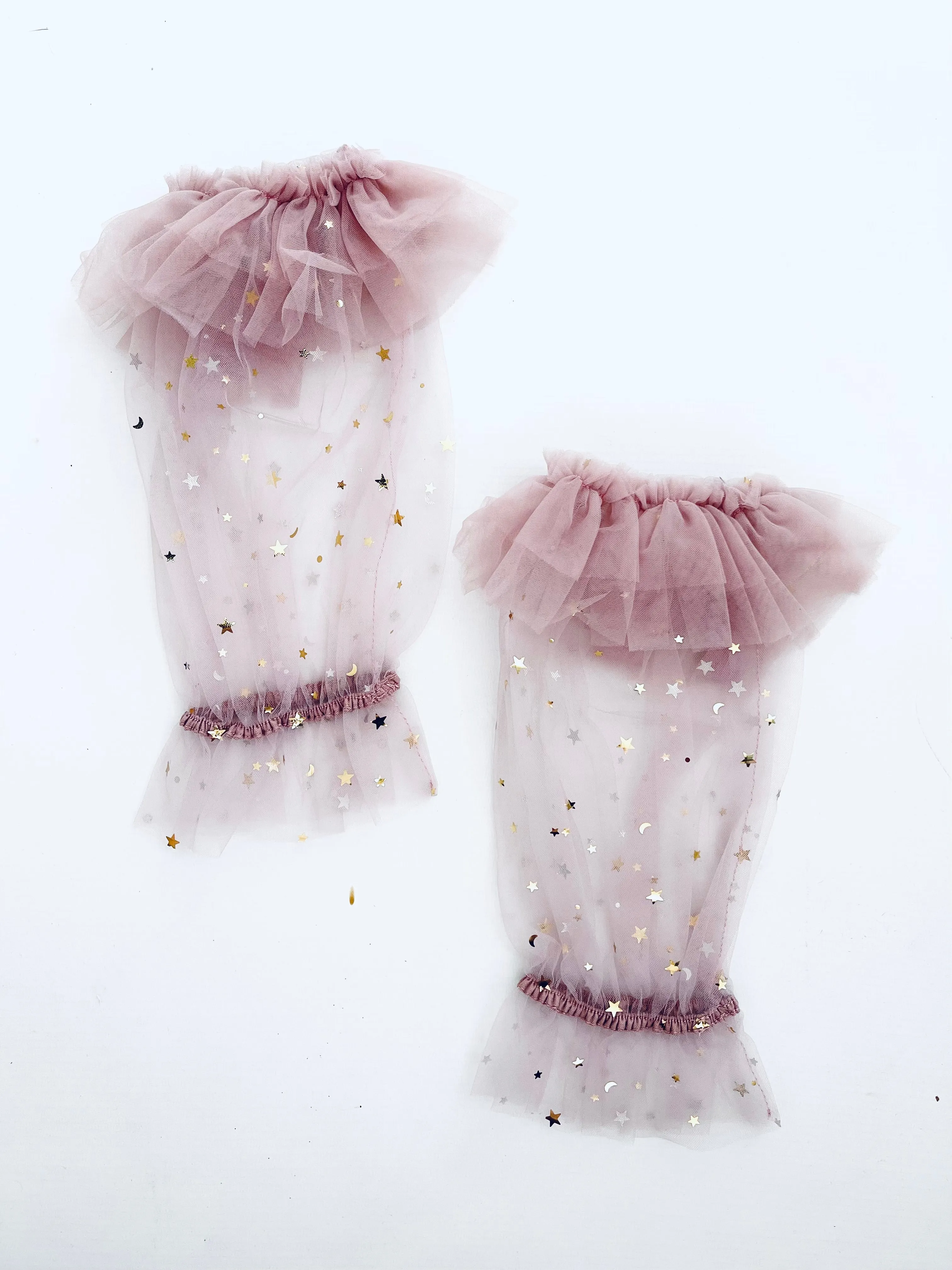 DOLLY STARS & MOON   'RUFFLE YOUR LIMBS' GLOVES/ LEGGINGS dusty violet