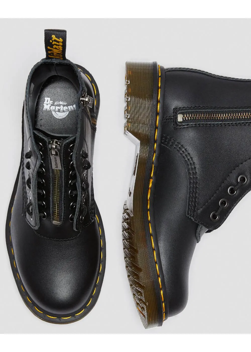 Dr. Martens 1460 Pascal Front Zip Nappa Boots Black