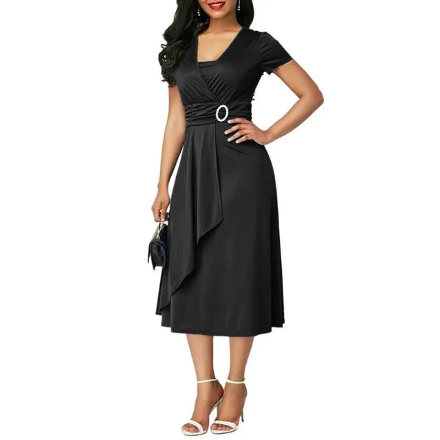 Dress Tight Midi Party Dress Ladies Evening Vestidos