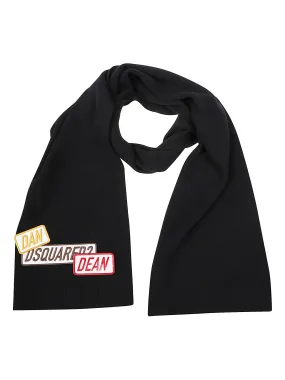 Dsquared2 Logo-Patch Finished Edge Scarf