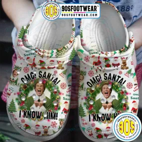 Elf Crocs What The Elf Santa OMG I Know Him Funny Elf Movie Clog Shoes