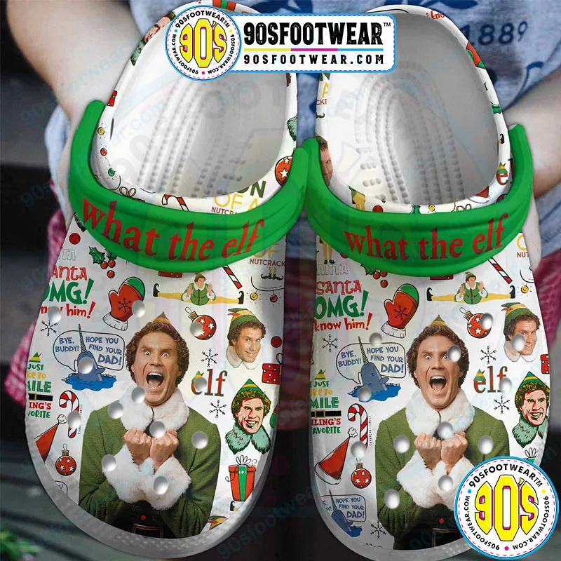 Elf Crocs What The Elf Stanta OMG I Know Him Elf Movie Clog Shoes