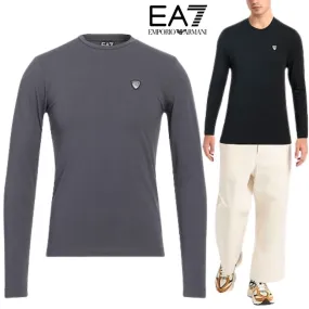 EMPORIO ARMANI  |Pullovers Long Sleeves Plain Long Sleeve T-shirt Logo