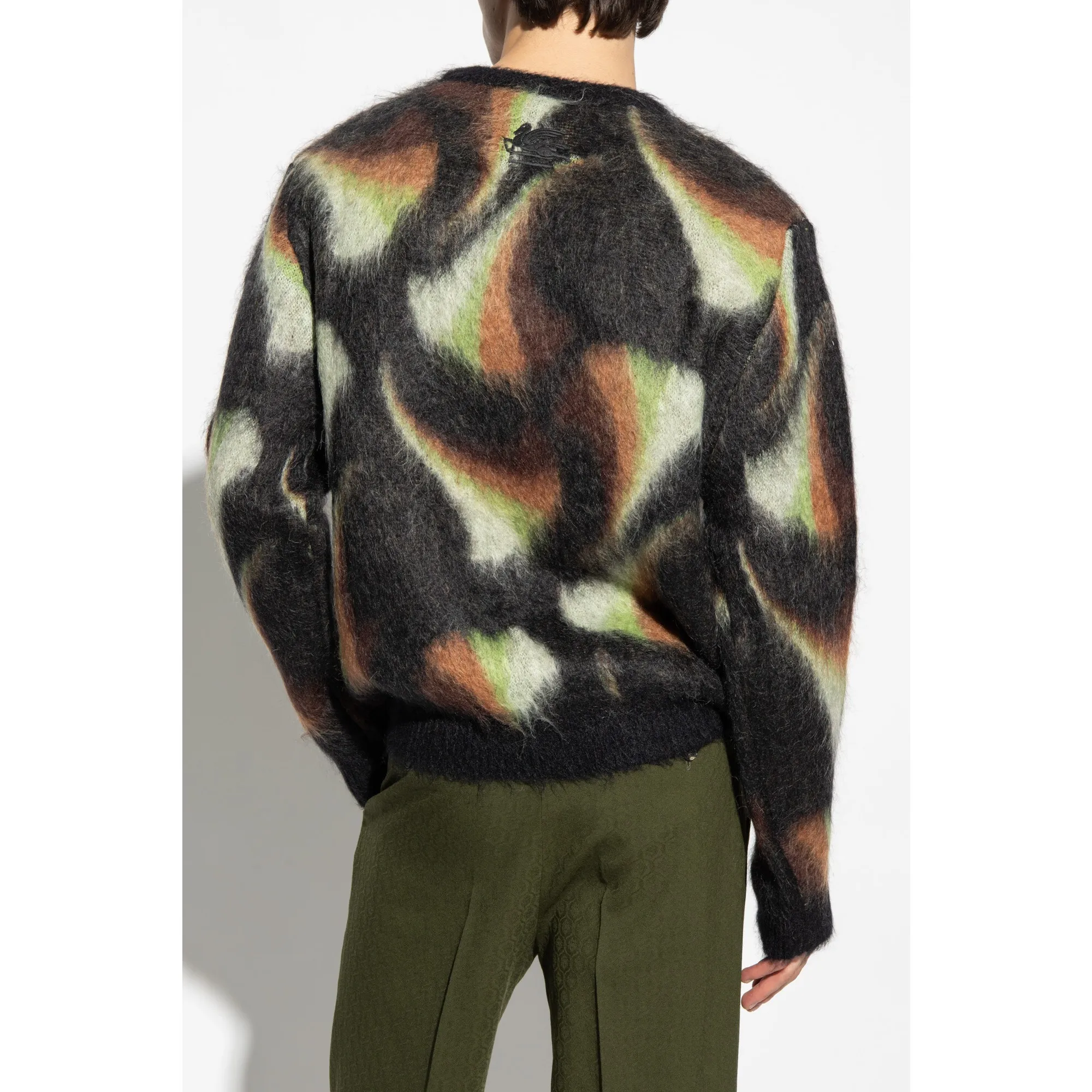 ETRO  |Crew Neck Pullovers Wool Nylon Street Style Long Sleeves