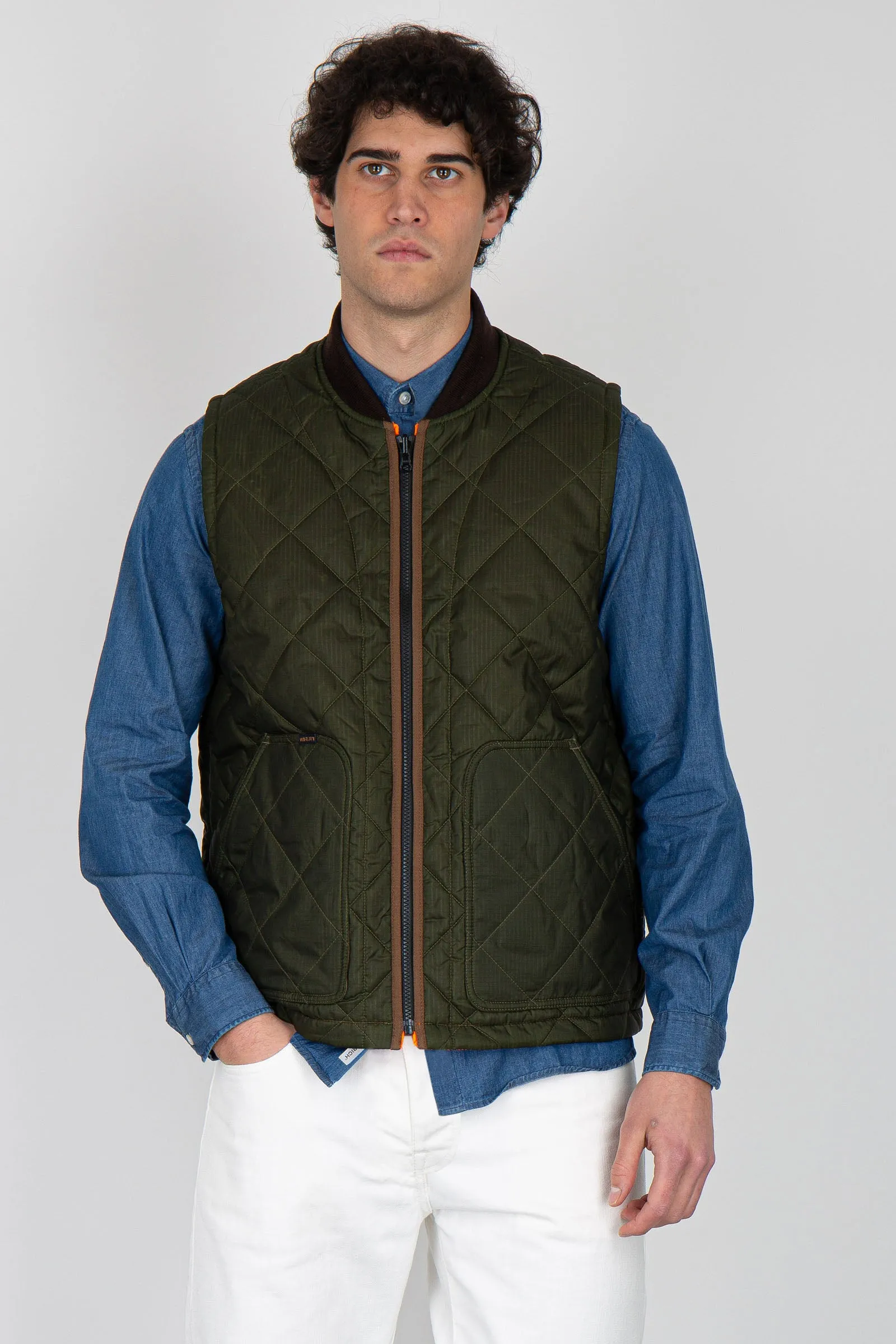 Filson Gilet Eagle Plains Liner Verde Militare Uomo