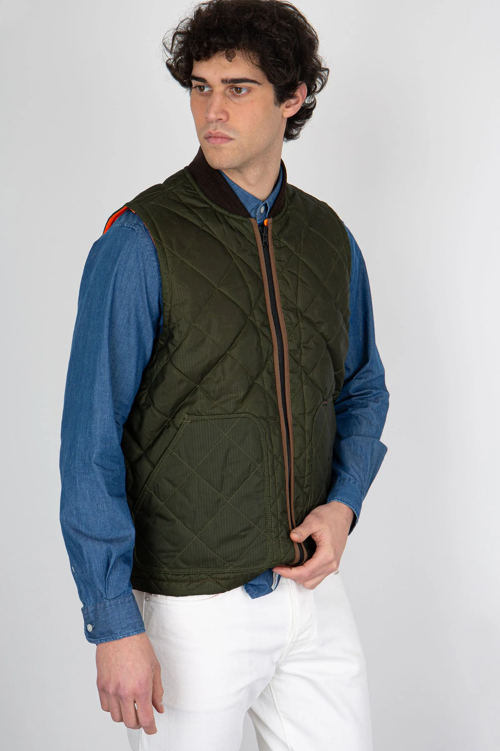 Filson Gilet Eagle Plains Liner Verde Militare Uomo