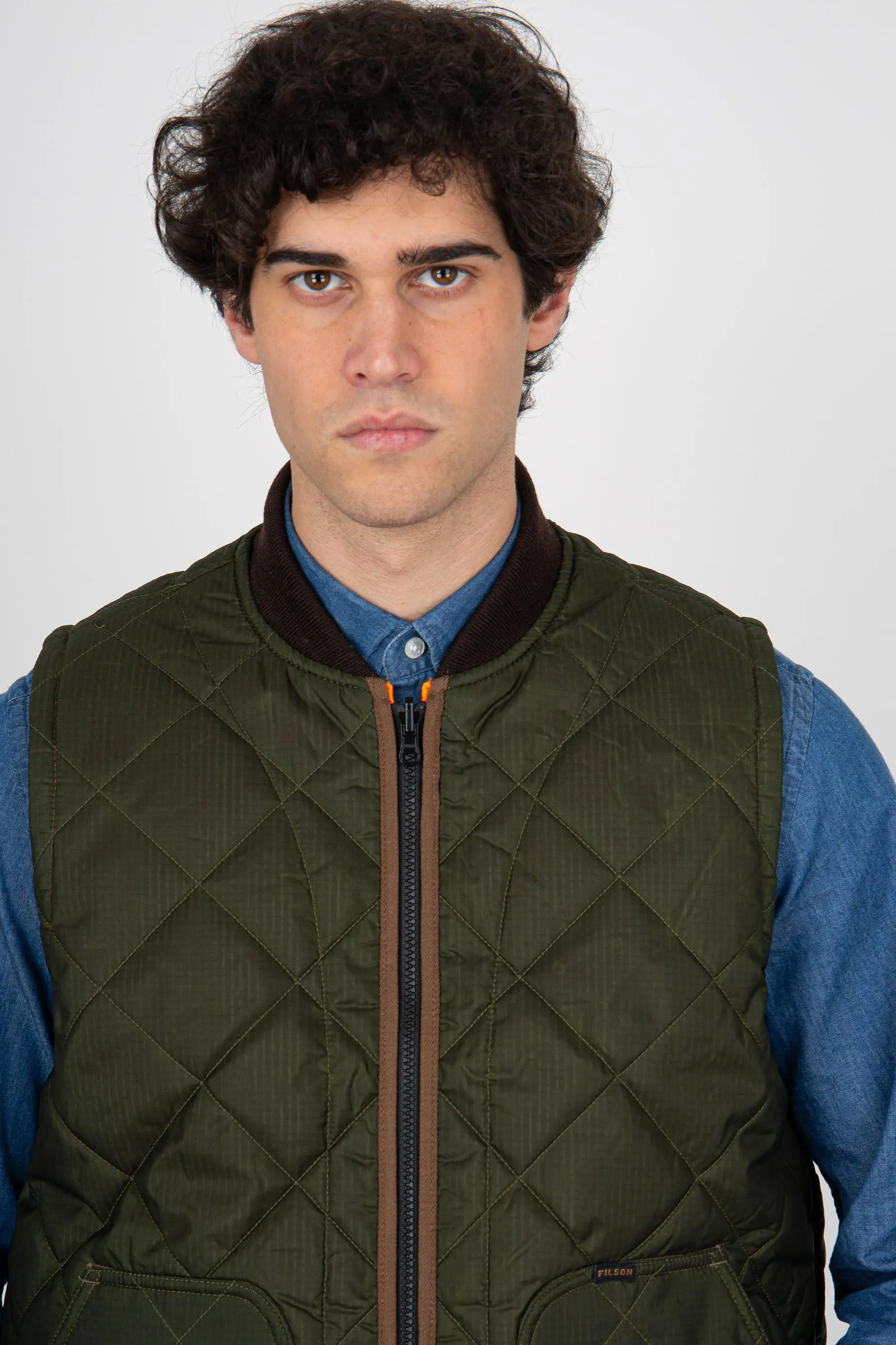 Filson Gilet Eagle Plains Liner Verde Militare Uomo