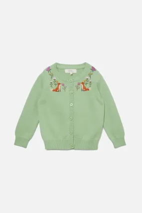 Fox Emb Kids Cardigan