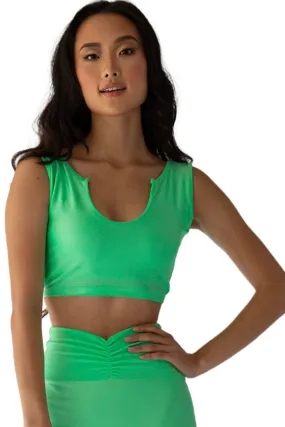 FREYA GREEN U Cut Activewear Top