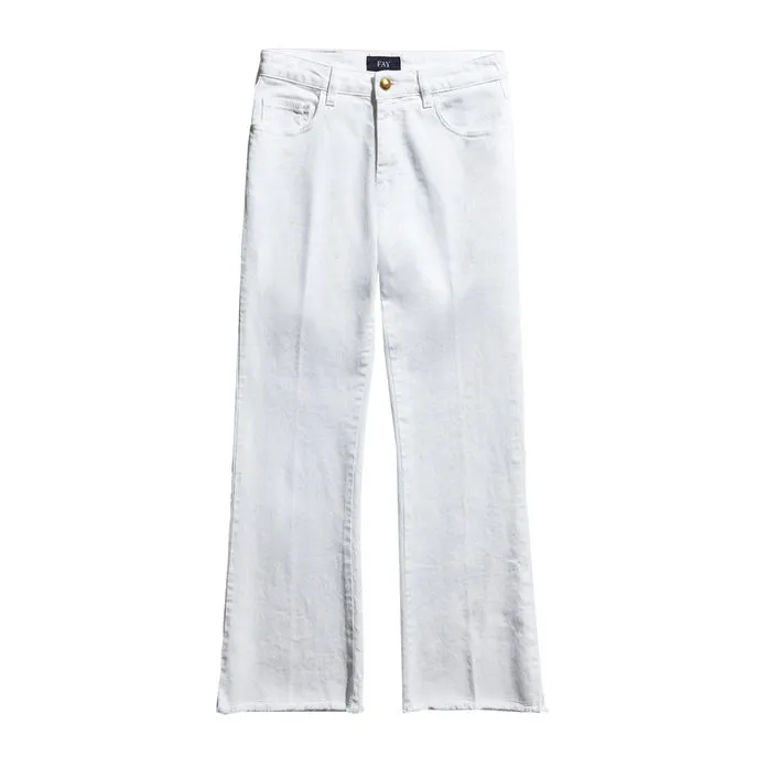 FRINGED JEANS Woman White