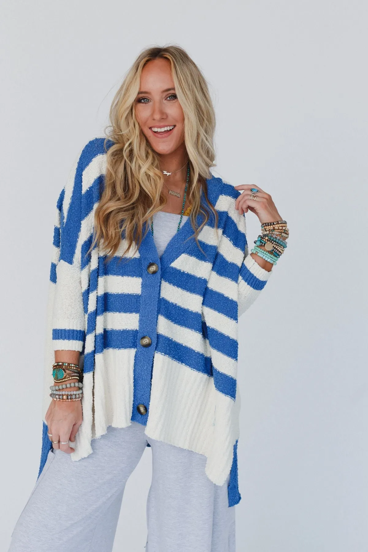 Great Stripes Cardigan - Blue