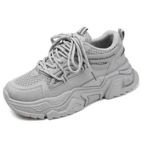 Grey casual mesh vamp sport shoe sneaker