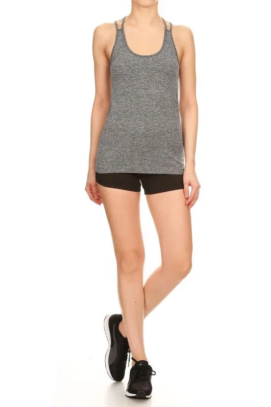 Grey Scoop Neck Activewear Tank