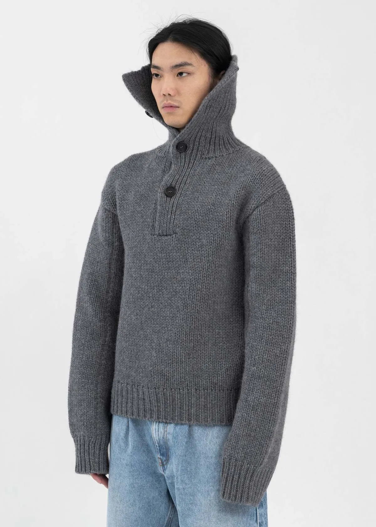 Hi-Turtleneck Sweater - Medium Grey