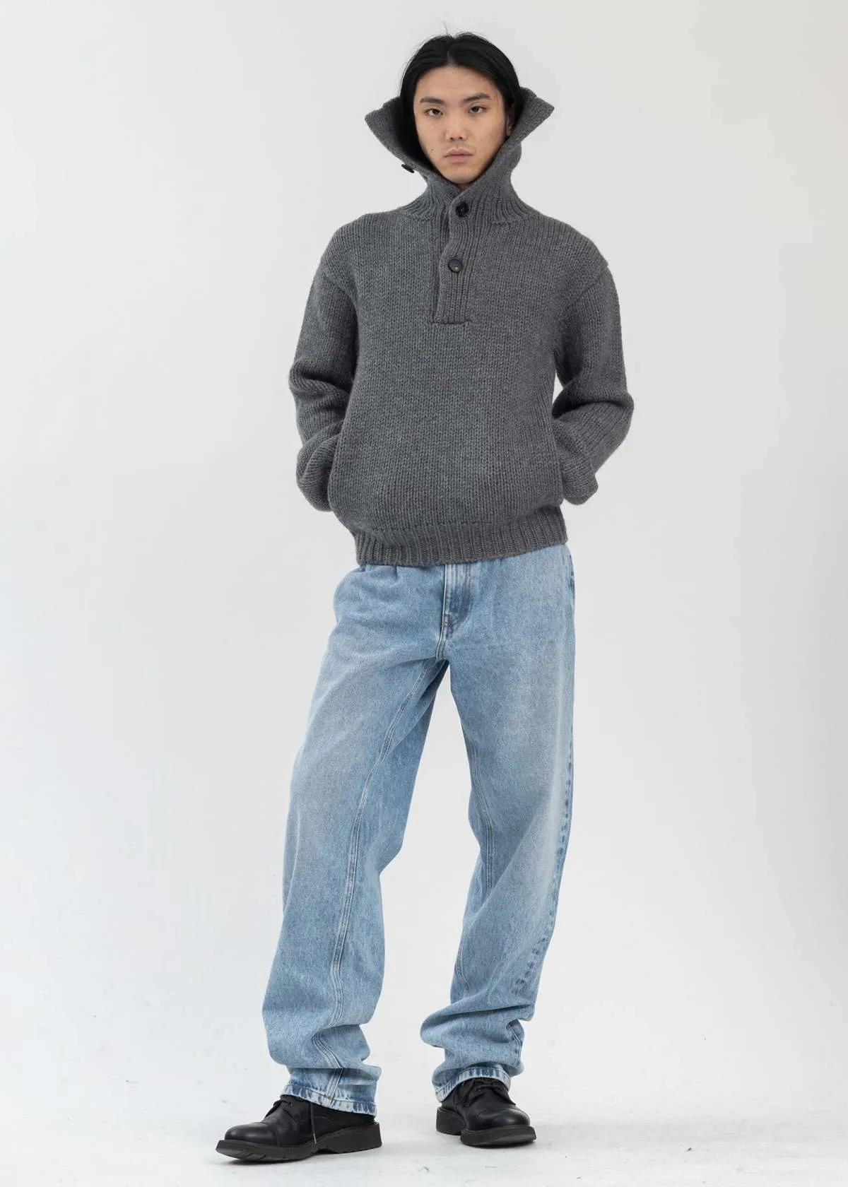 Hi-Turtleneck Sweater - Medium Grey