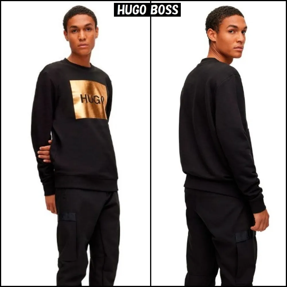 Hugo Boss  |Crew Neck Pullovers Long Sleeves Cotton Logo Sweatshirts