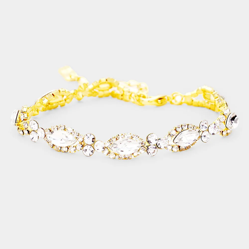 iLLASPARKZ Marquise Stone Accented Evening Bracelet