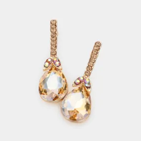 iLLASPARKZ Teardrop Stone Accented Evening Earrings