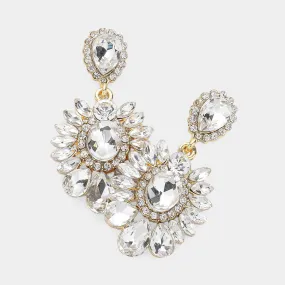 iLLASPARKZ Teardrop Stone Cluster Embellished Dangle Evening Earrings