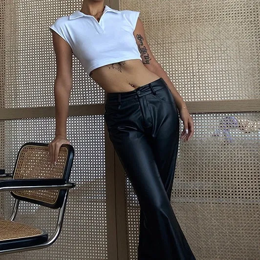 INDEYA FAUX LEATHER PANTS