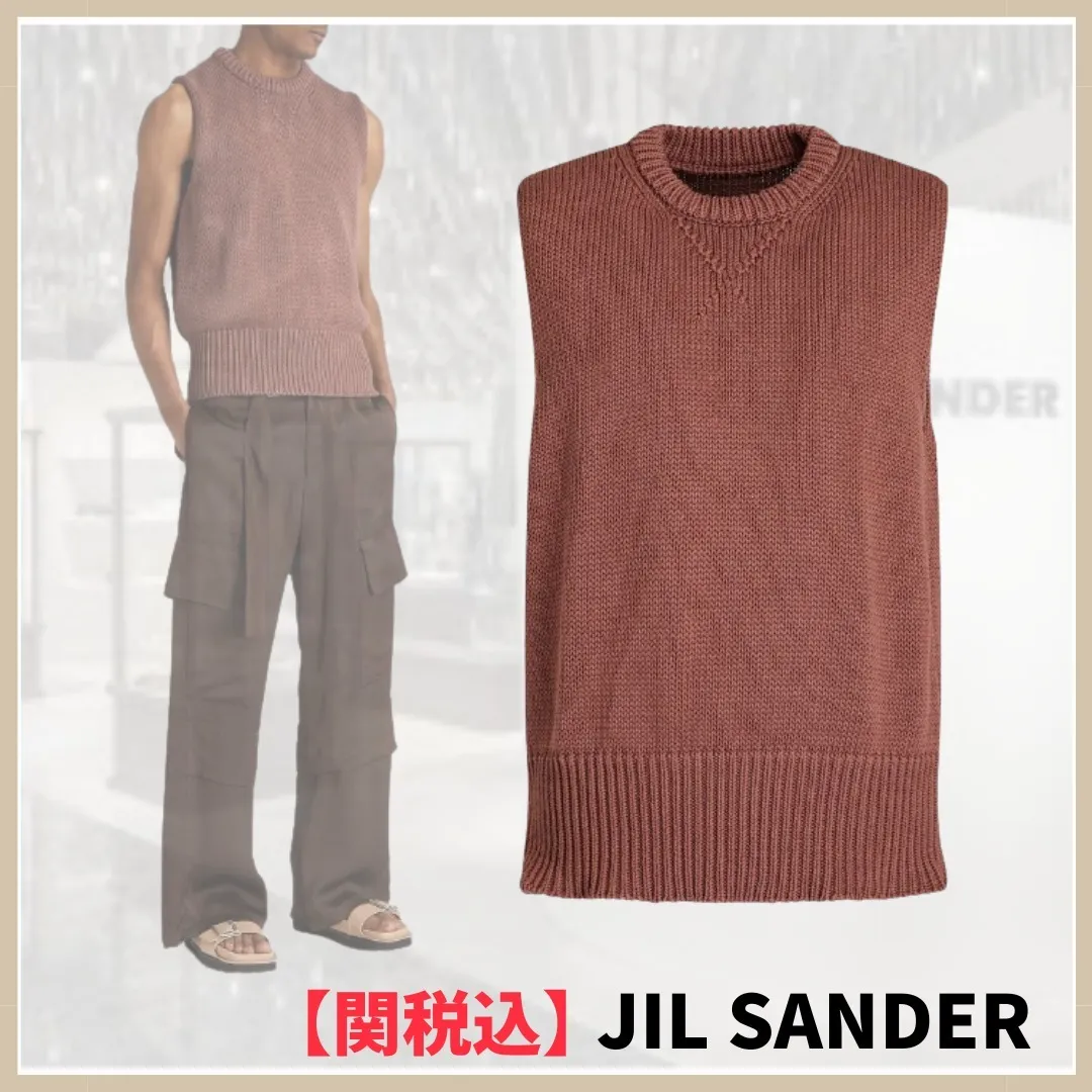 Jil Sander  |Pullovers Sleeveless Street Style U-Neck Plain Cotton