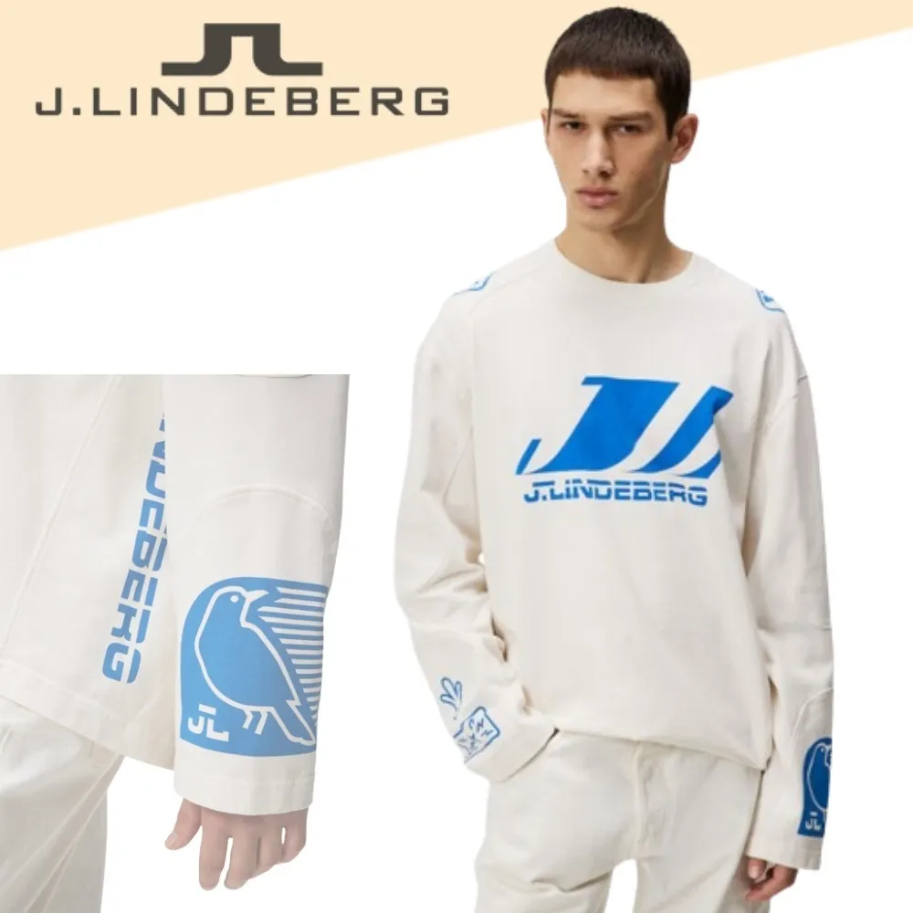 J.LINDEBERG  |Street Style Long Sleeves Cotton Long Sleeve T-shirt Logo