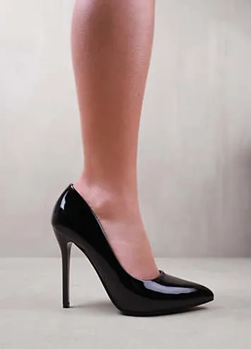 Kyra Black Patent Court Shoes by Where’s That From | Look Again