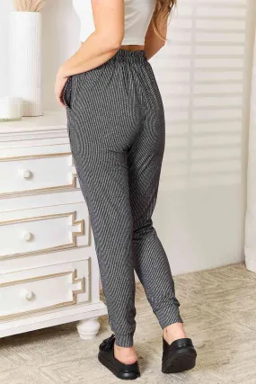 Leggings Depot Full Size Striped Printed Joggers