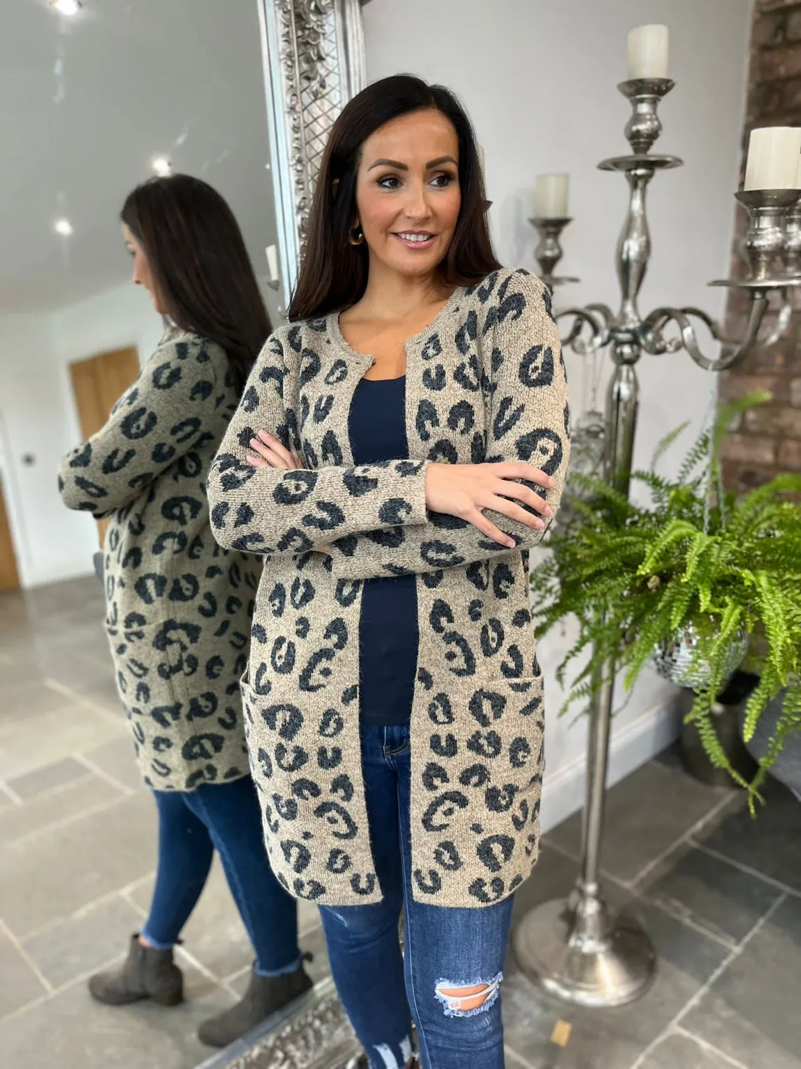 Leopard Print Cardigan Mandy