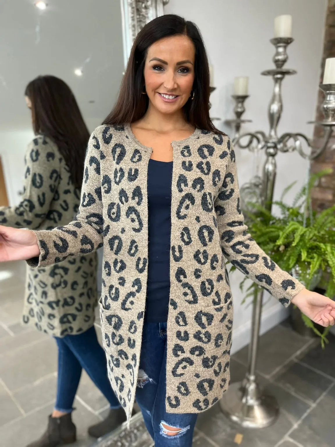 Leopard Print Cardigan Mandy