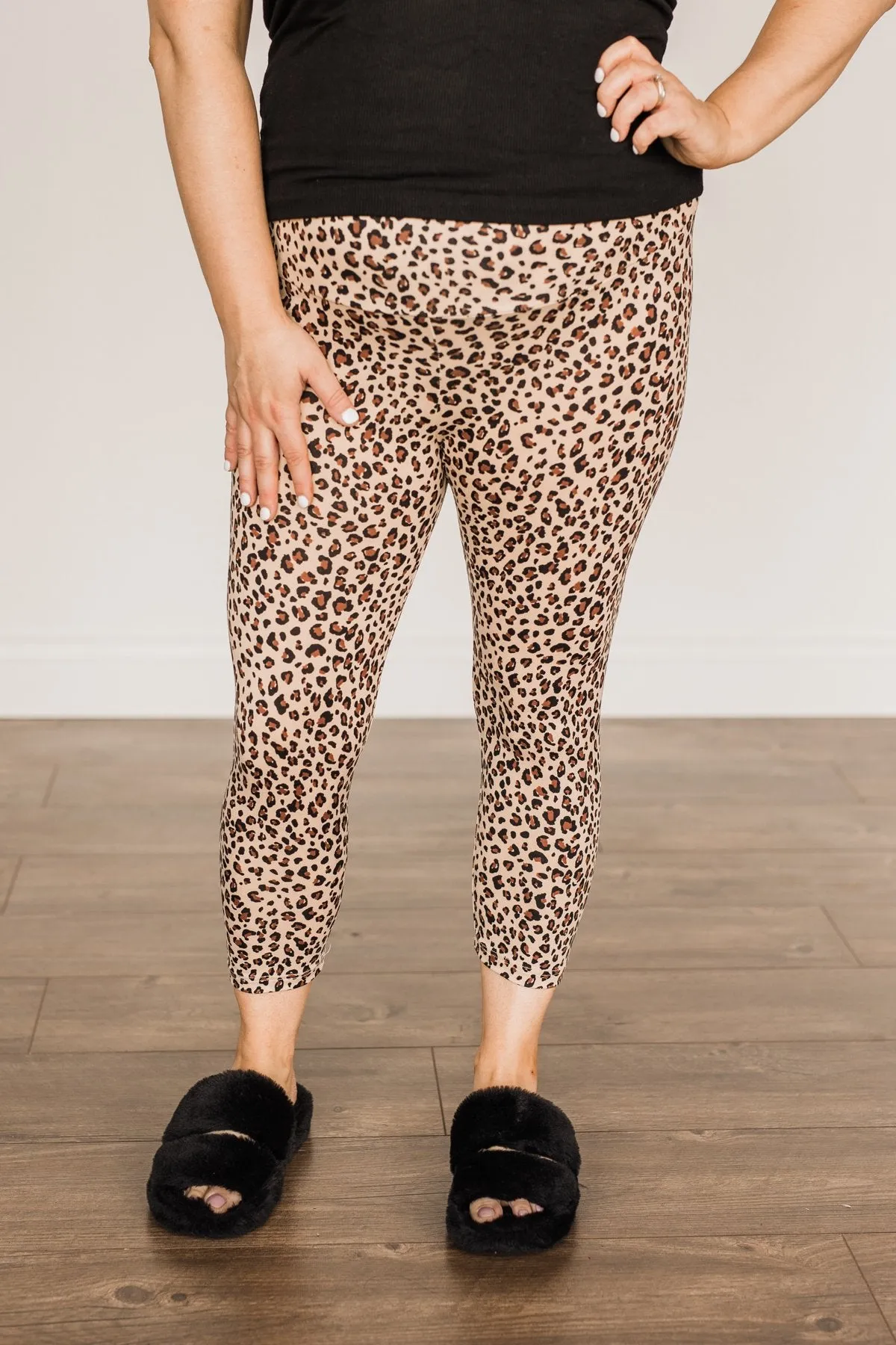 Live For The Day Cropped Leggings- Leopard