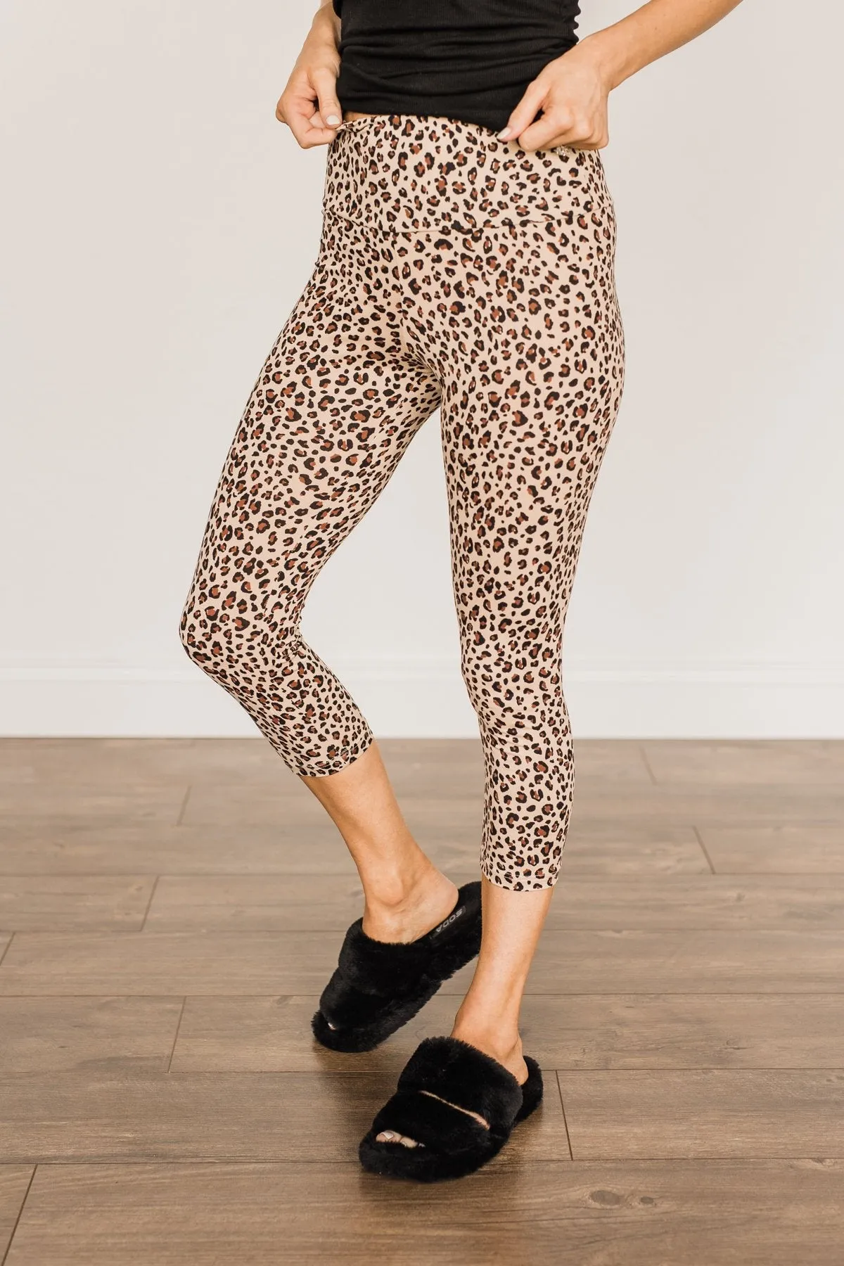 Live For The Day Cropped Leggings- Leopard