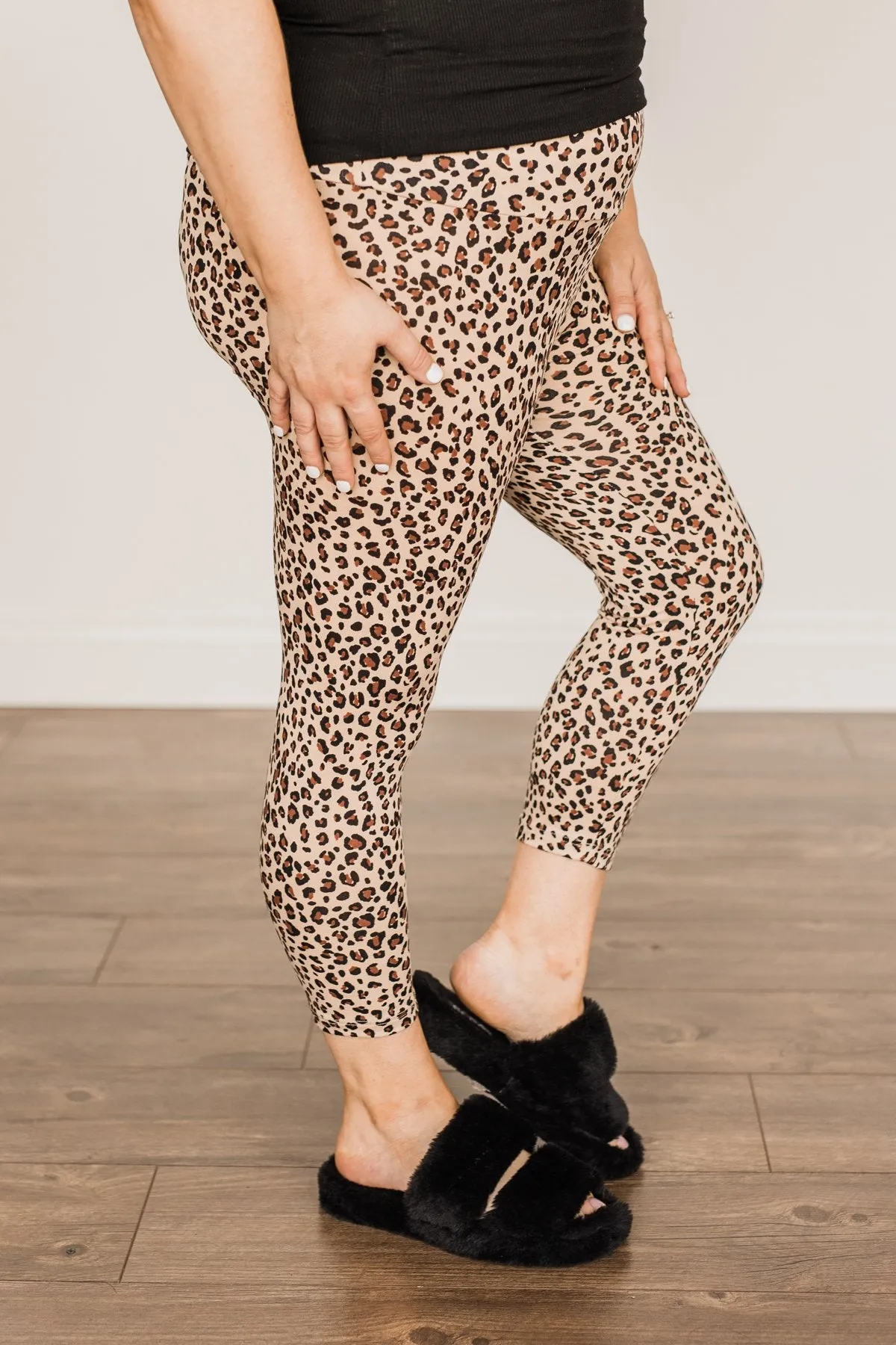 Live For The Day Cropped Leggings- Leopard