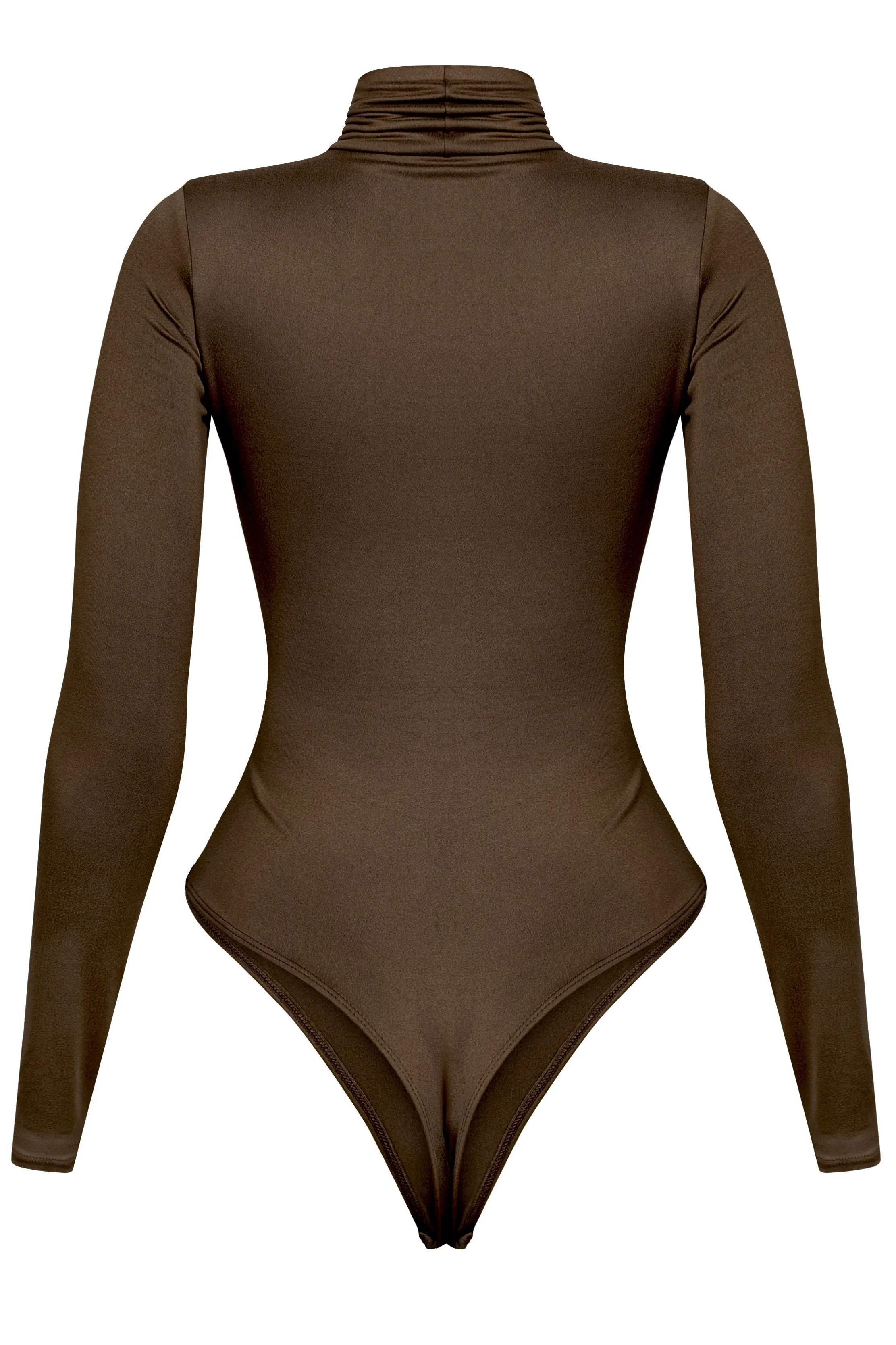 Long Sleeve Turtleneck Bodysuit Brown