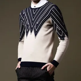 Men Large Size Sweaters Men's Casual Slim Fit Knitted Long Sleeved O Neck Sweaters and Pullovers Clothing SM6