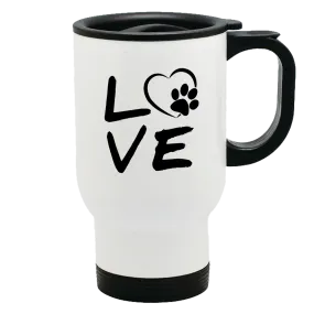 Metal Coffee and Tea Travel Mug Love Paw