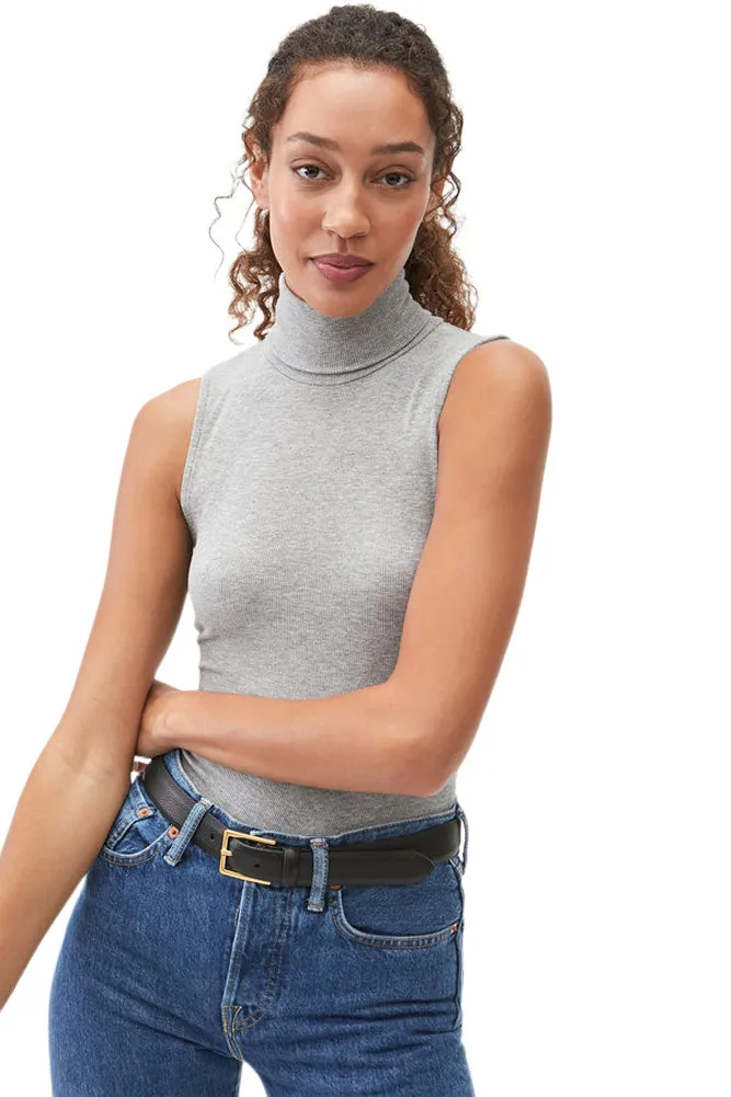 Michael Stars Hillary Turtleneck Shell in Heather Grey