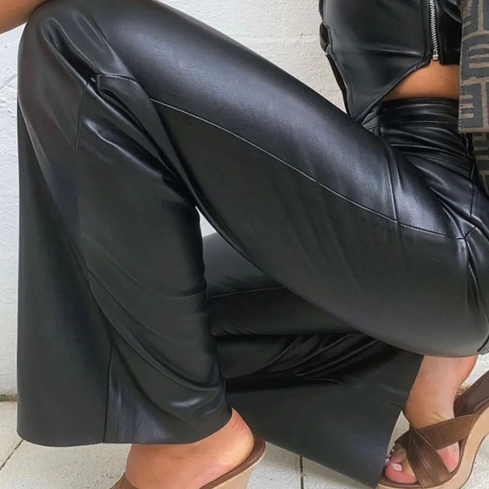 MIDIA FAUX LEATHER PANTS