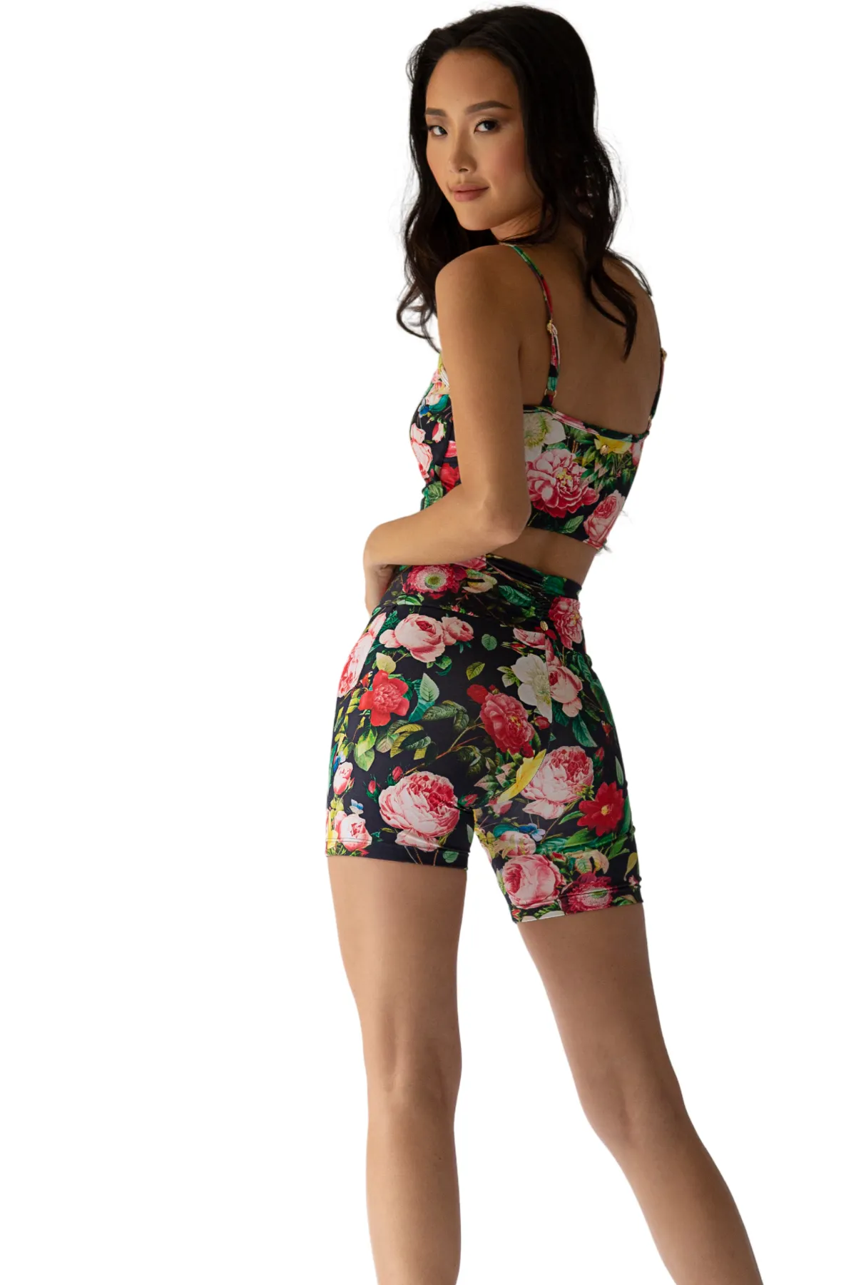 MISHA FLORAL Scrunch Activewear Shorts