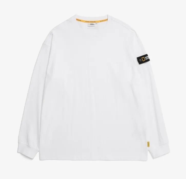 NATIONAL GEOGRAPHIC  |Unisex Street Style Long Sleeves Long Sleeve T-shirt Logo