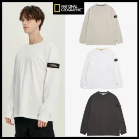 NATIONAL GEOGRAPHIC  |Unisex Street Style Long Sleeves Long Sleeve T-shirt Logo