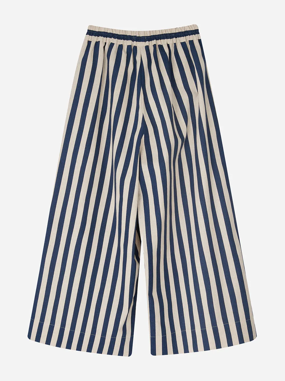 Navy Stripe Wide Leg Trousers