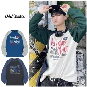 Odd Studio  |Unisex Street Style Long Sleeves Logo Sweatshirts