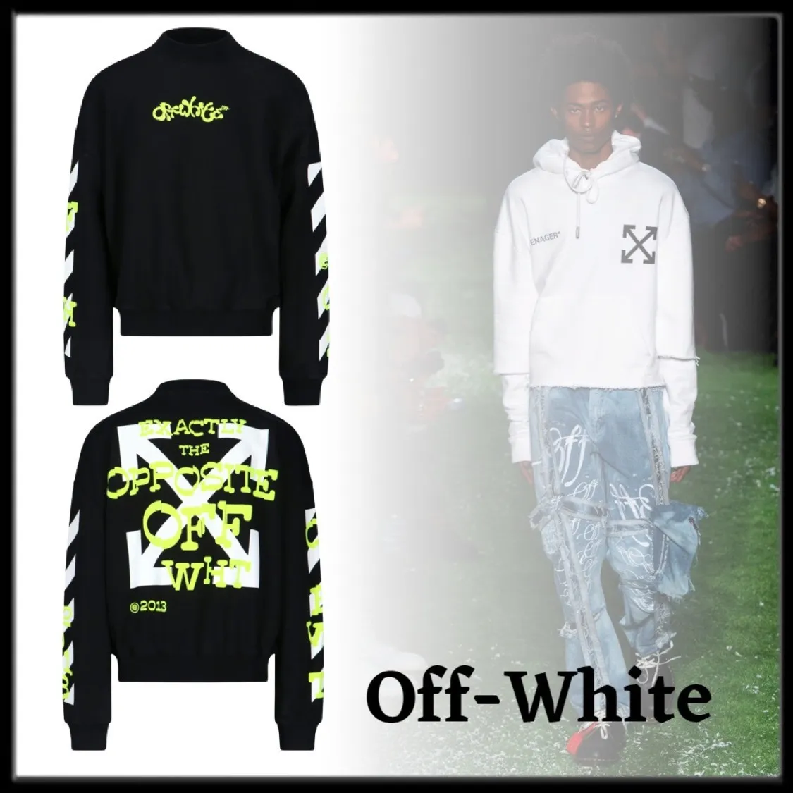 Off-White  |Crew Neck Street Style Long Sleeves Cotton