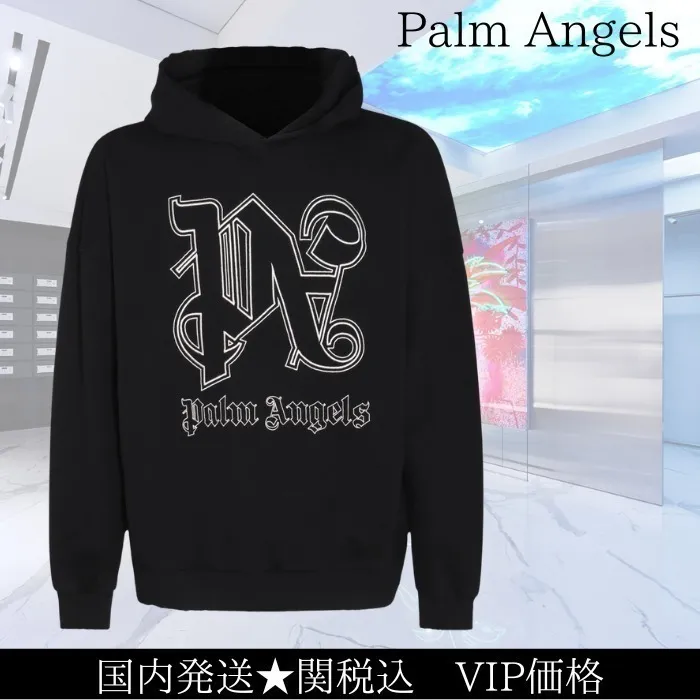 Palm Angels  |Pullovers Street Style Long Sleeves Plain Cotton Logo