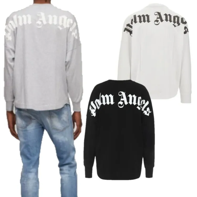 Palm Angels  |Street Style Long Sleeves Plain Cotton Long Sleeve T-shirt