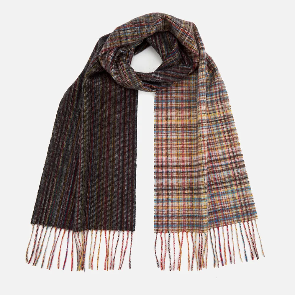 Paul Smith - Men's Mixed Signature Stripe And Check Wool Scarf