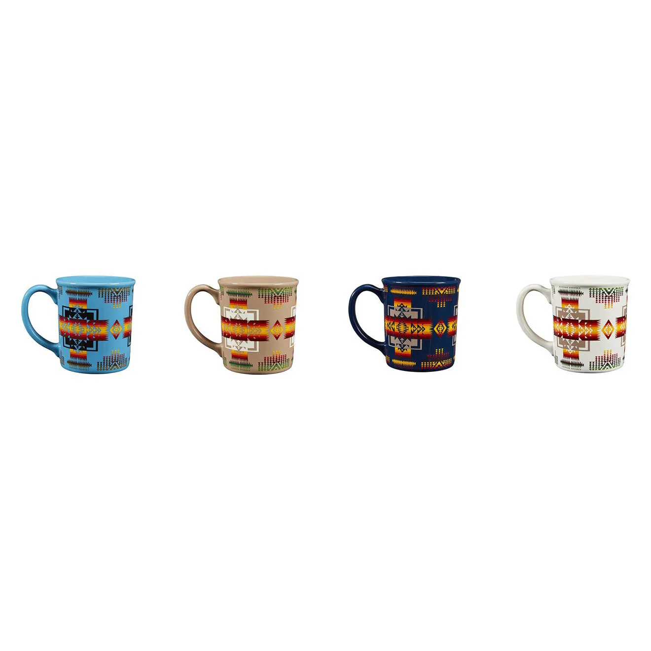 Pendleton Ceramic Mug Set of 4 Chief Joseph Multi